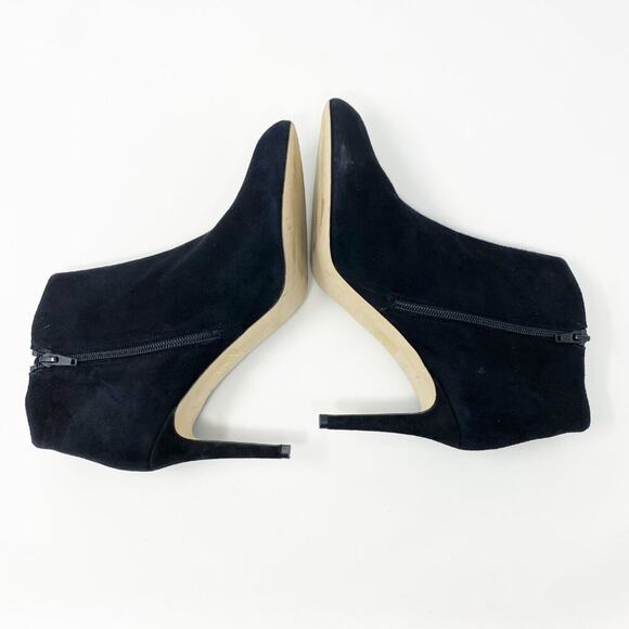 J. Crew Black Suede Stiletto Ankle Booties Women's Sz 10 Side Zip Made in Italy - Picture 5 of 9
